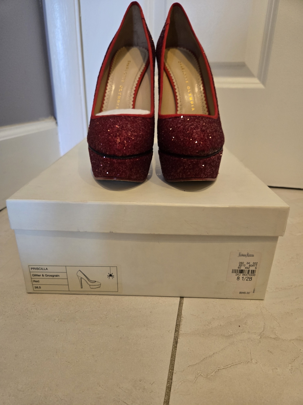Excellent Condition Red Dolly Charlotte Olympia Shoes 8.5 Size